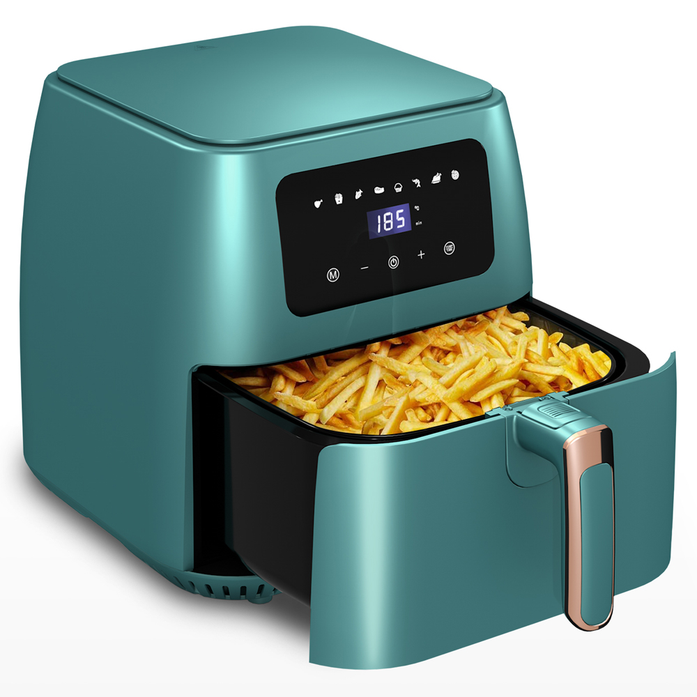 5L Stainless Steel Digital Touch Air Fryer Oven Small Smart Square Healthy Electric Air Fryer For Household