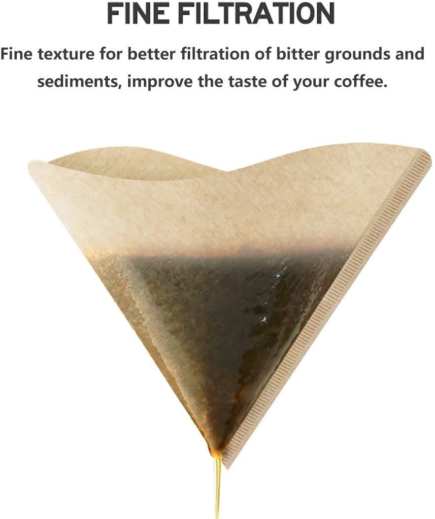 V60 One Cup Coffee Filters Natural Unbleached Triangle Paper