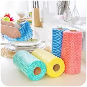 China BSCI Washable Spunlace Cleaning Wipes Cloths Roll Nontoxic Disposable wholesale