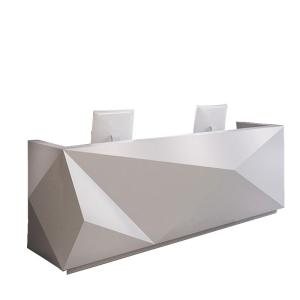 China Special Shape Manager Office Furniture White Counter For Company / Hotel Front Desk wholesale