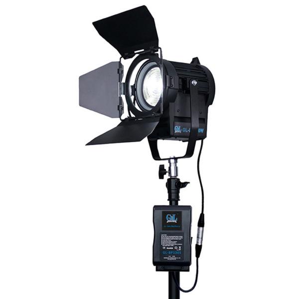 Outdoor Video Lighting 50W LED Fresnel Daylight CRI>96 with Sony V-Mount Battery