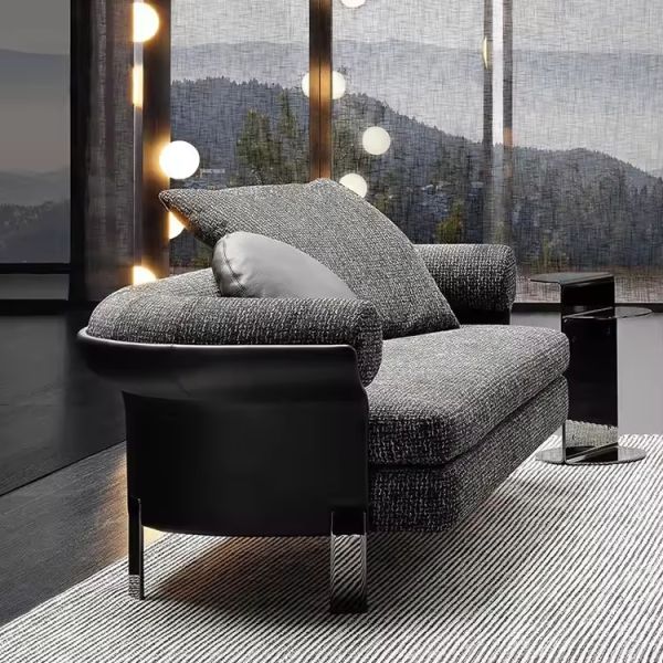 Leisure Chair Metal Legs MOYI Italian Minimalist Sofa Chair Luxury Living Room Modern Minimalist Designer Lounge Chair Arm