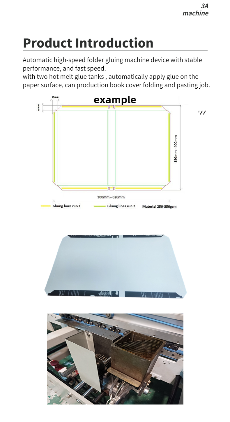 CQT-800BS Automatic Book Cover Side Pasting Machine with Max. Workable Width 650mm