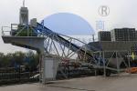Discharging 1000L Aggregate 7m3×2 Mobile Concrete Batching Plant