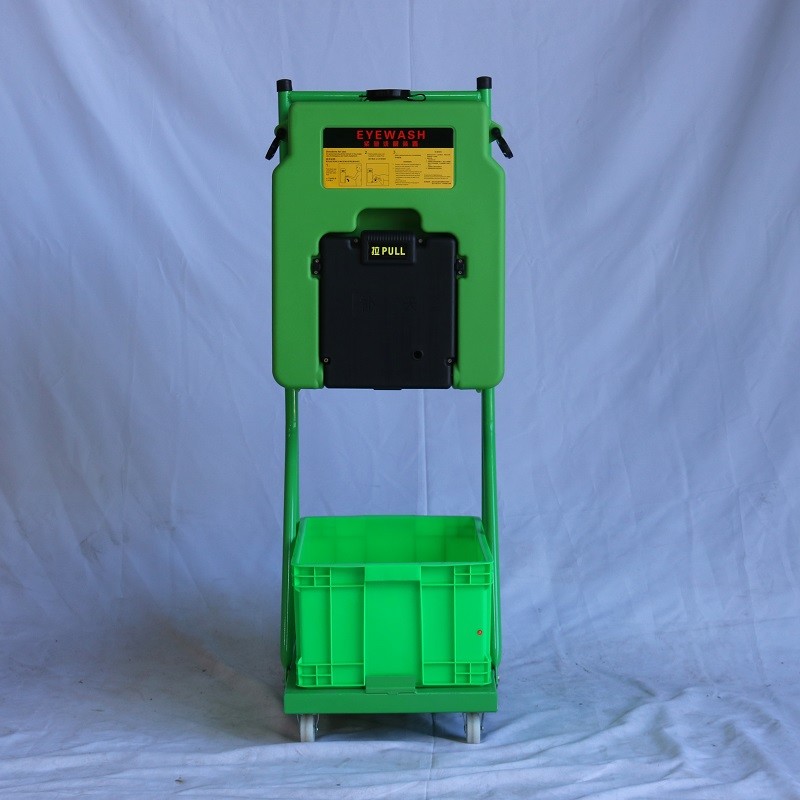 14gallon Green Trolley portable eyewash emergency eyewash 53L ABS portable eye wash station, plastic emergency eye wash