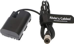 China LP E6 Dummy Battery To Hirose 4 Pin Male 100cm Camera Power Adapter wholesale