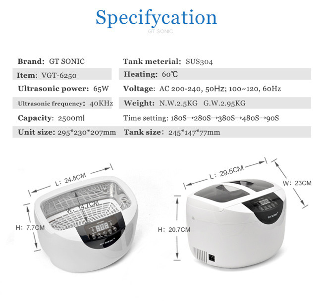 Baby Milk Bottle Home Ultrasonic Cleaner Time Adjustable 2.5L 40kHz With Basket