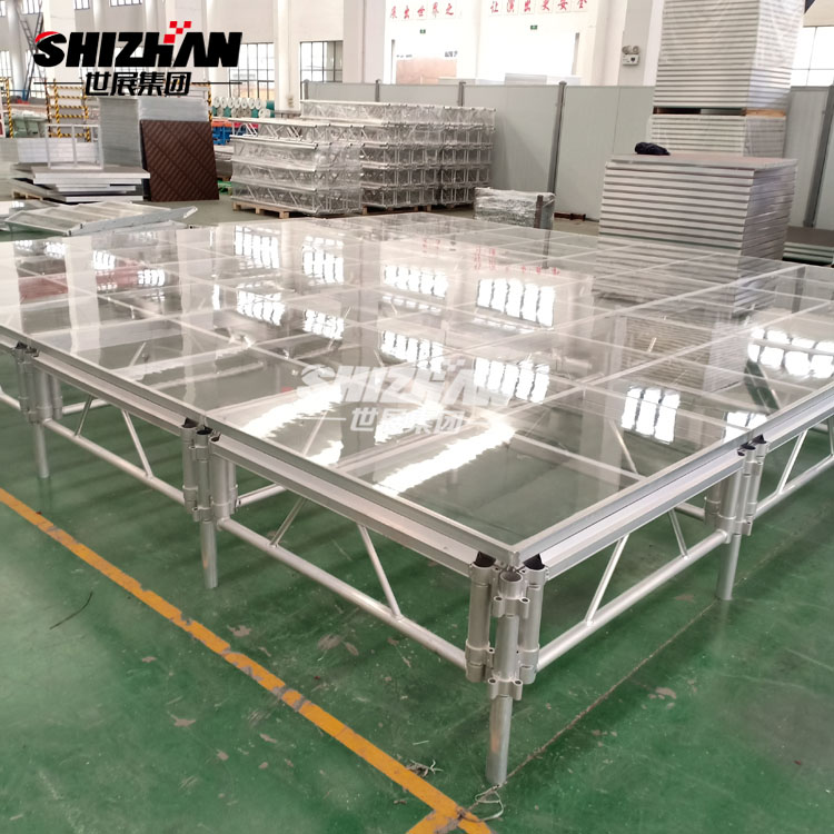 Aluminium wedding event glass stage