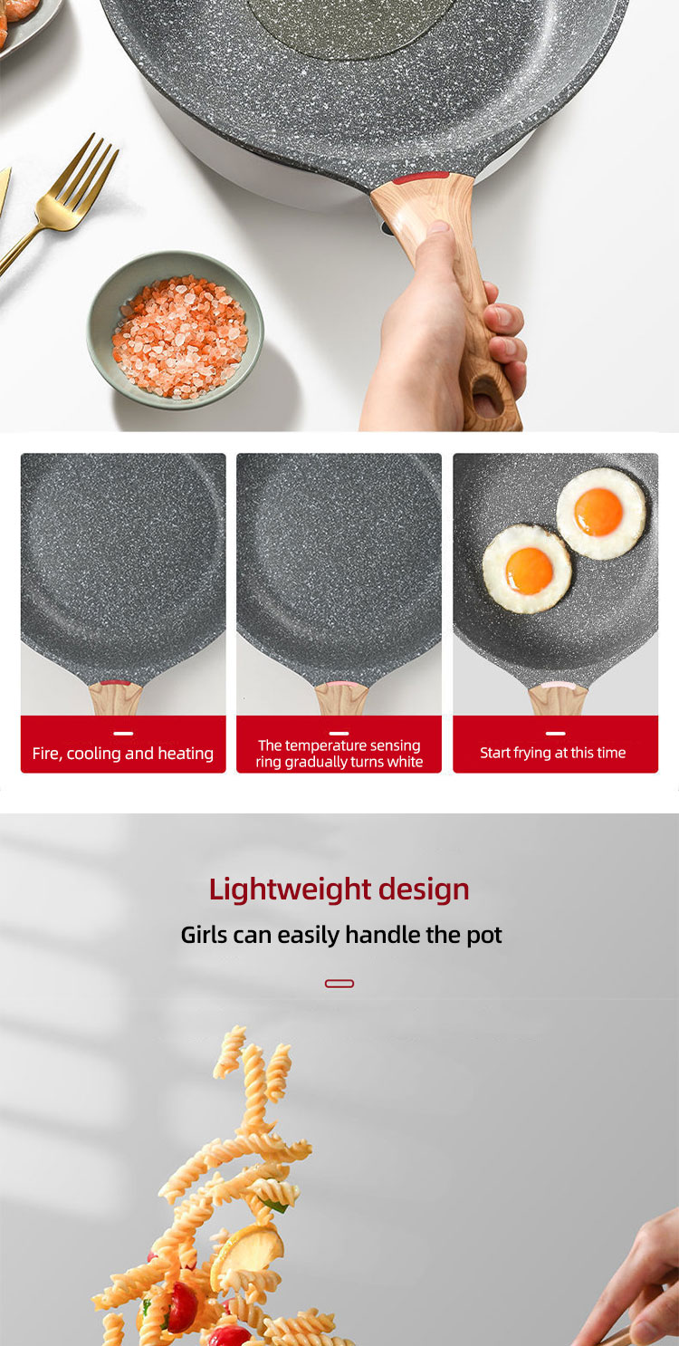Good Quality Nonstick Frying Pan Skillet Swiss Granite Coating Omelette Pan Healthy Stone Cookware Chef's Pan