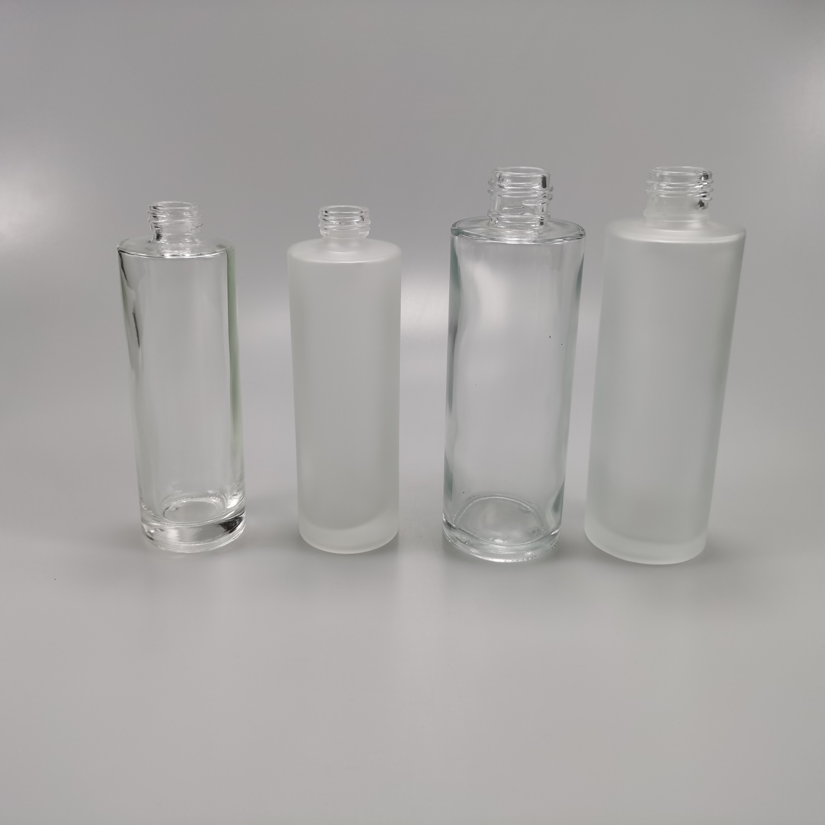 Glass Collar 100ml 150ml Frosted Cylinder Toner Bottle with Cap Body Material Glass