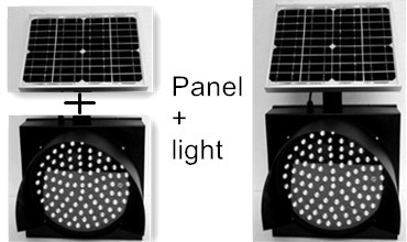 300mm 1 Appearance Solar Powered Panel Traffic Warning Light SG-301
