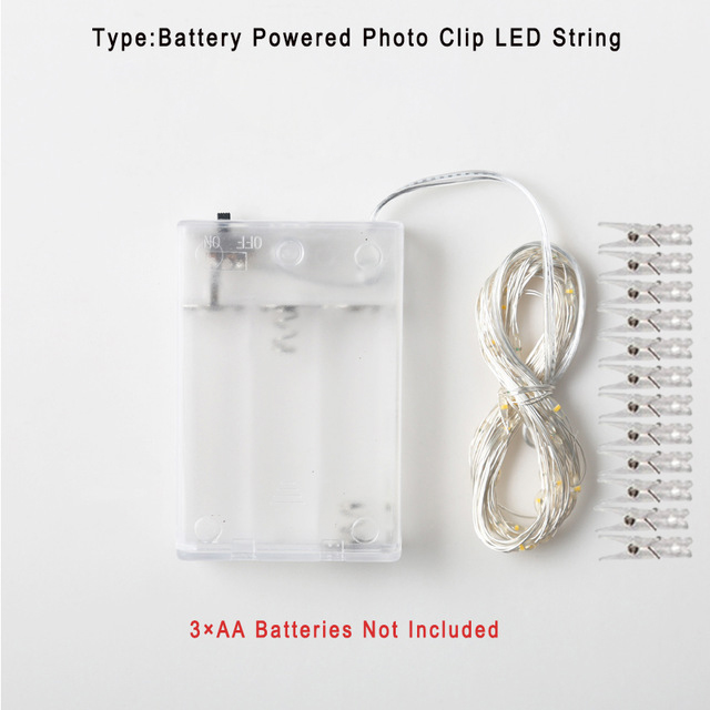 2M/5M/10M USB LED Light String Outdoor Garland for Photo Clip Decor Fairy/String Lights Chain Battery Christmas Copper W