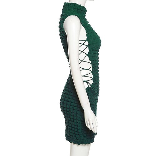 OEM maufactory Polyester Spring Summer Round Neck Sleeveless Sexy Belt European American Style