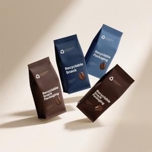 China 8-Seal Stand Up Zipper Pouch With AL / PE Laminated Film For Snack / Coffee Packaging wholesale