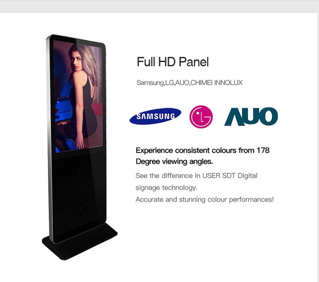 43 Inch Floor Standing Interactive Kiosk LCD Advertising Player