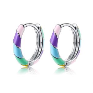 China 2.5x20mm 1 Gram Sterling Silver Jewelry Earrings S925 Colorful Hoop Earrings ODM wholesale