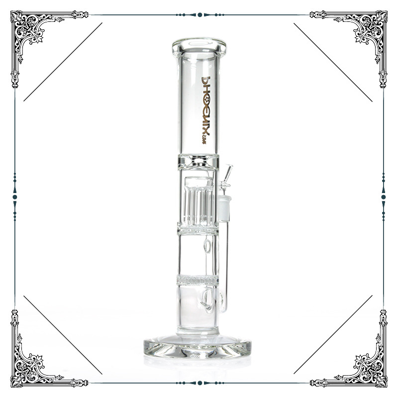 6 Arms Tree Percolator Bongs Honeycomb Perc Hookah Clear Straight Tube Glass Smoking Water Pipe