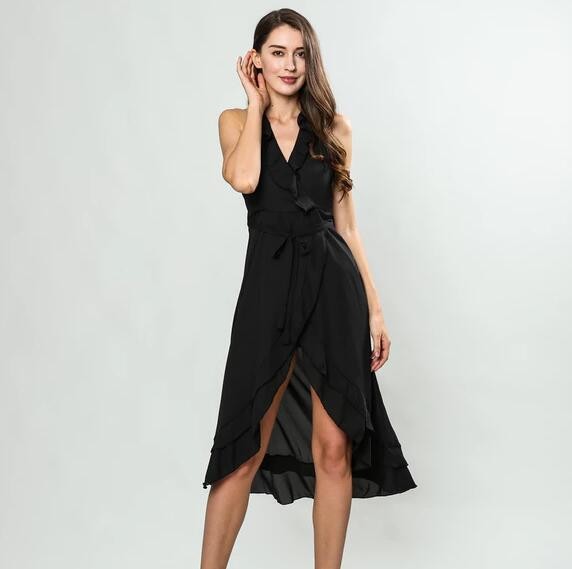 2019 New Fahion Halter Neck Wrap Dress for Women