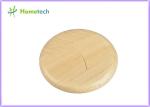 Round shape real capacity Wooden USB Flash Drive , micro wooden thumb drive