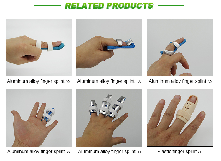 Aluminum hand brace splint S M L size with soft foam finger support manufacturer