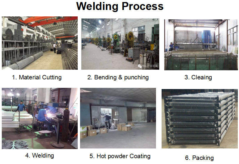 Customized Powder Coating Steel Fence and Steel Gate Designs