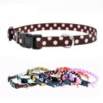 Adjustalbe Personalized Nylon Dog Collar Easy Clean With Reflective Line