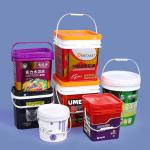 2.5L Square Bulk Plastic Buckets Pails Green Yellow Black Colored