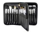 ODM Eco Friendly Black Cosmetic Makeup Brush Set Wooden Handle