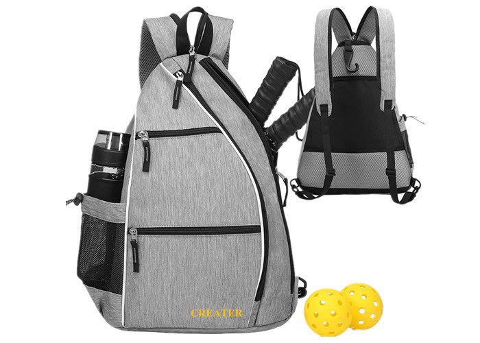 Unisex Black Sling Pickleball Bag With Detachable Shoulder Strap