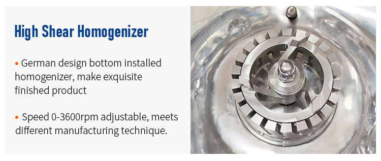 100L Vacuum Emulsifier Mixer Hydraulic Lifting Type Bidirectional Mixing