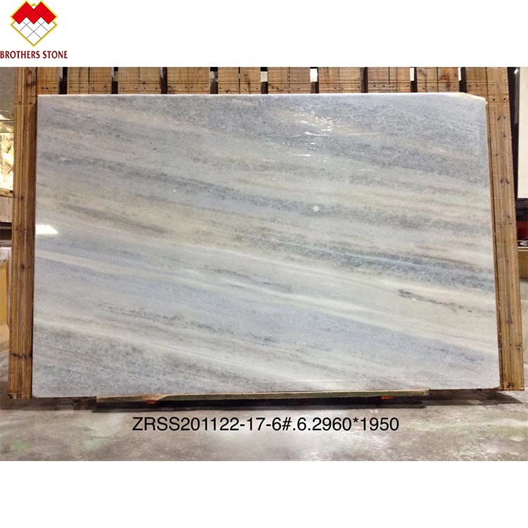 Customized Size Blue Quartz Countertops Backlit Brazil Blue Crystal Marble Stone at Good