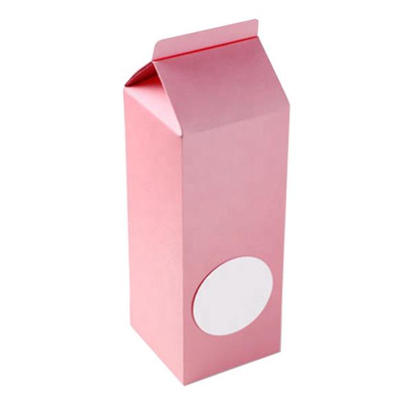 Custom Kraft Paper Corrugated Cardboard Printing Pink Milk Carton Packaging