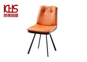 China High End Minimalist Mustard Leather Dining Chair For Apartment wholesale
