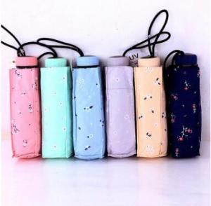 China Mini Flower Lightweight Sun Umbrella / Travel Umbrella Rubber Coating Handle wholesale