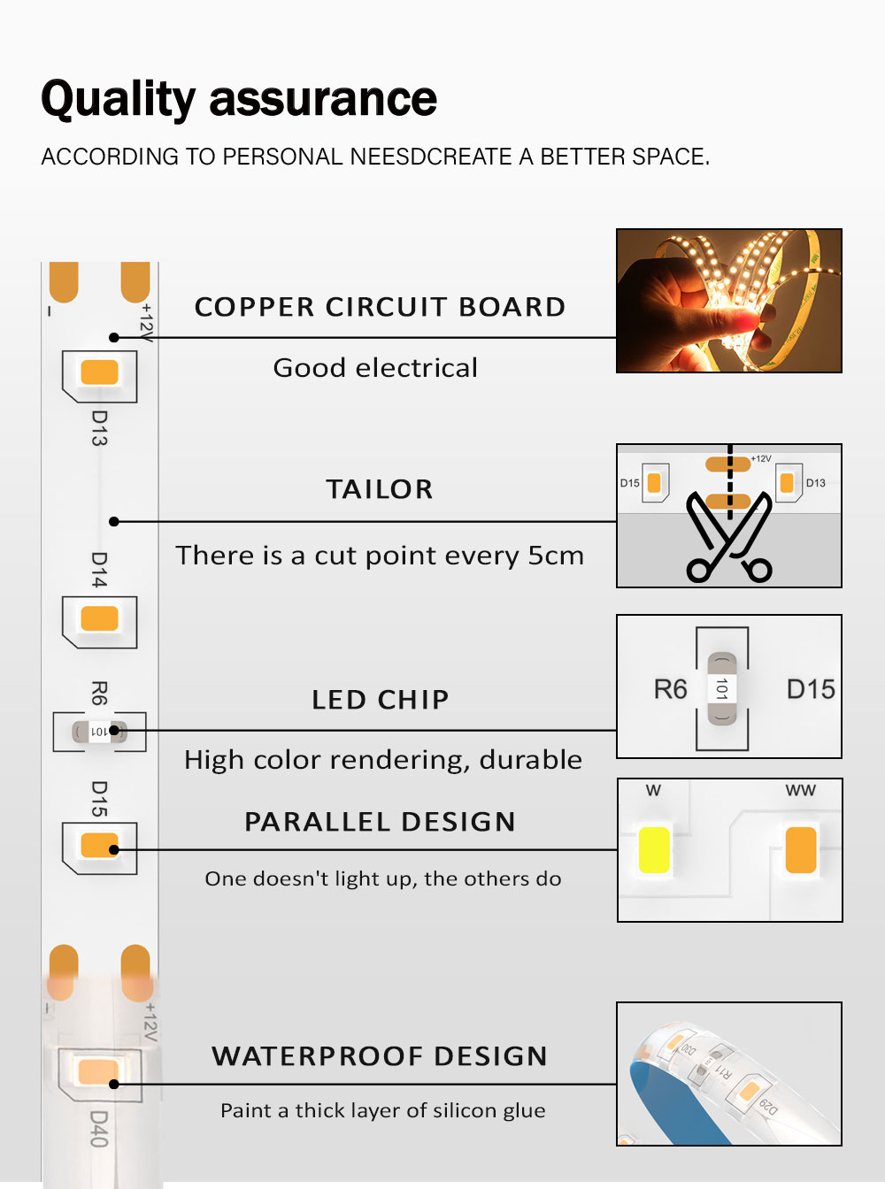 12v24v 8mm 608leds 3000K 4000K 6500K CCT Electroplate Dual Color COB Led Strip Light