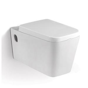 China Compact Rimless Wall Hung Toilet With Soft Close Seat Ceramic Water Closet wholesale
