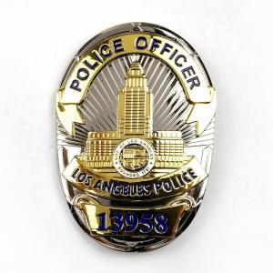 China Engraved Metal Enamel Custom Police Badges Single Side / Double Side wholesale