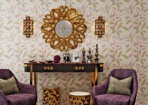 China Leaf Printing Modern Removable Non Woven Wallpaper Waterproof Vinyl Wall Covering wholesale