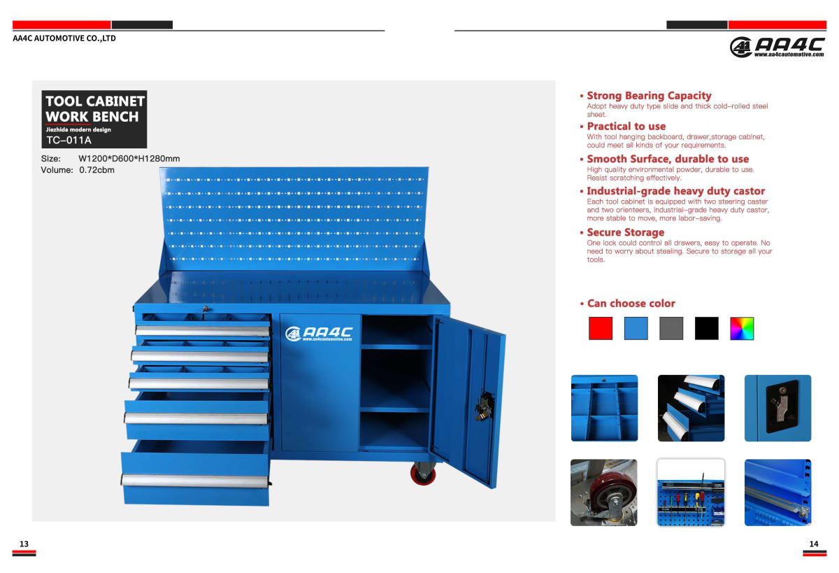 Work Bench Mobile Tool Cabinet Rolling 27 In. 5 Drawer Tool Box On Wheels