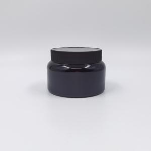 China Black Round Single Wall PET Plastic Cosmetic Jars 500ml For Body Butter wholesale