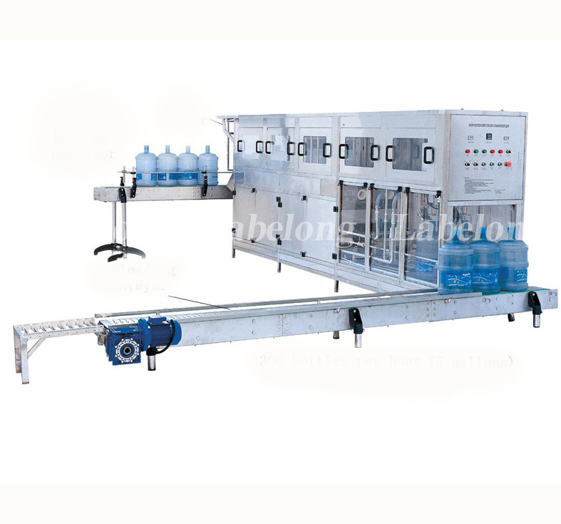 Automatic 5 Gallon Barrel Bottling Machine 300BPH PLC Control 3 In 1