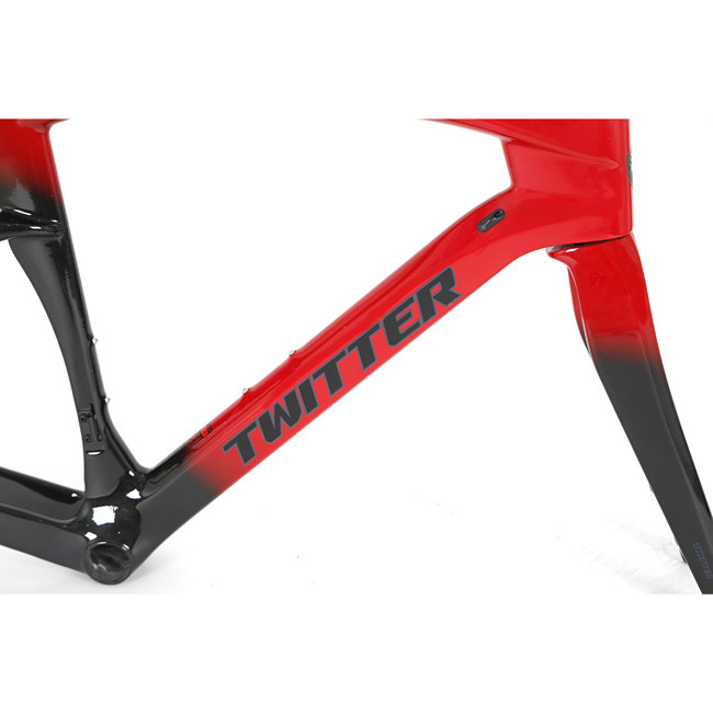 Various Colors T800 Carbon Road Bike Frame , Carbon Track Frameset Thru Axle 142mm