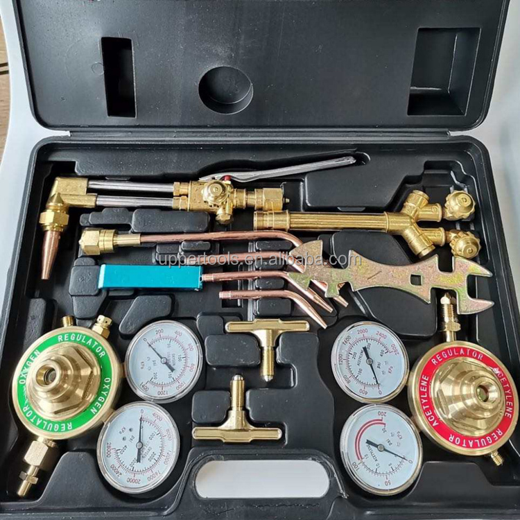 Oxygen Acetylene Gas Cutting Kit with 3/8'' Acetylene Outlet and 5/8'' Acetylene Inlet