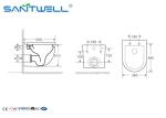 Fashionable Rimless Wall Hung Toilet European Style For Bathroom 520 * 360 *