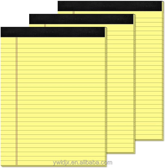 Horizontal Line Inside Pages Legal Pads for Business Correspondence