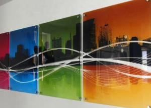 China Durable Digital Printing On Glass / Modern Stained Glass With Printed Pattern wholesale