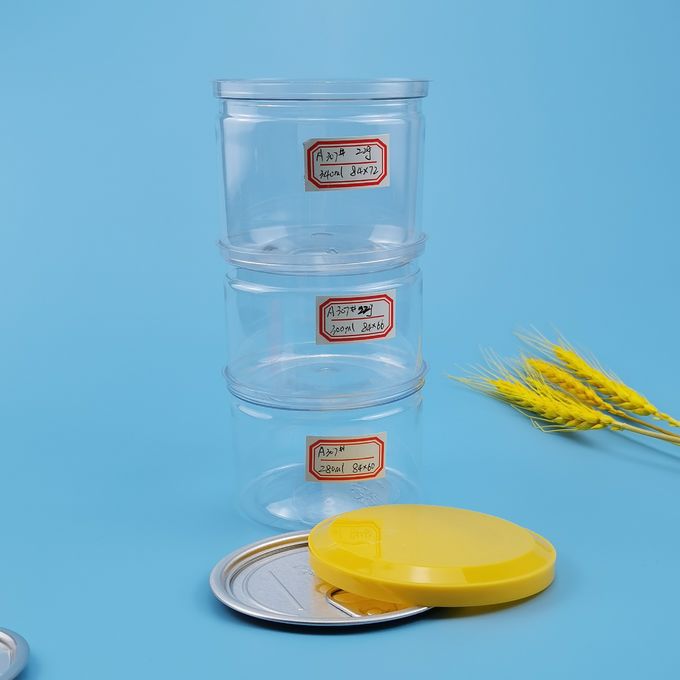 Clear Round Honey 750ML Easy Open Plastic Food Cans
