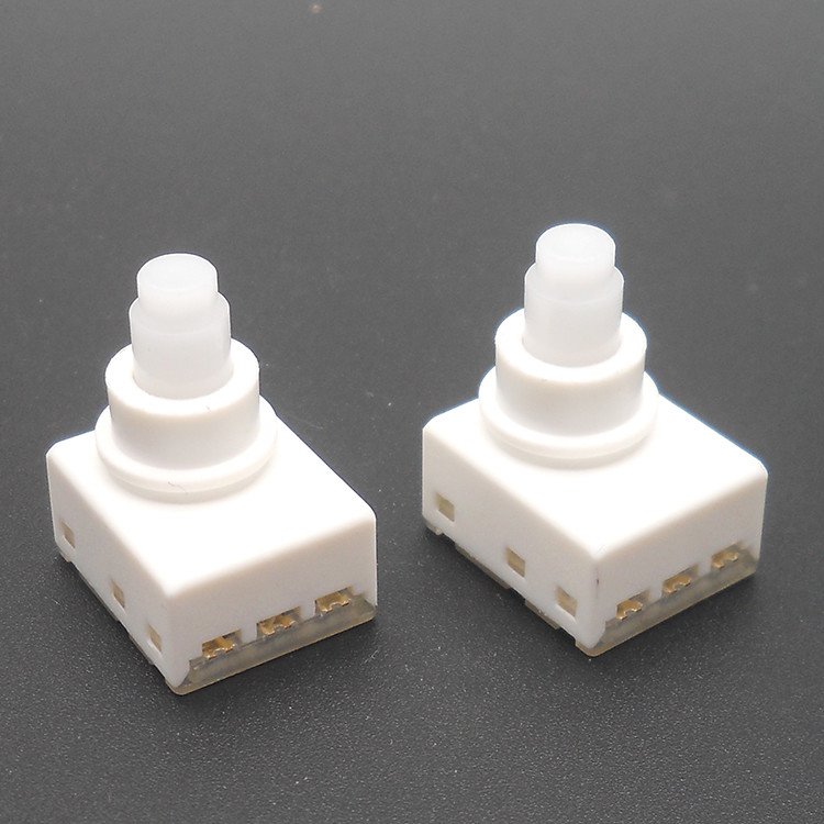 Telecommunications Low Profile Push Button Switch With 3 Hole Terminal