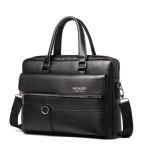 Men'S Briefcases Business Laptop Handbags Crossbody Shoulder Bag Pu Leather Bags