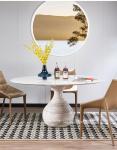 Sturdy Hotel Restaurant Furniture Round Shape Natural Marble Dining Table
